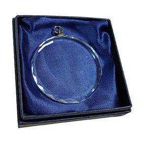 Faceted Round Glass Medal 70mm Faceted Round Glass Medal 70mm