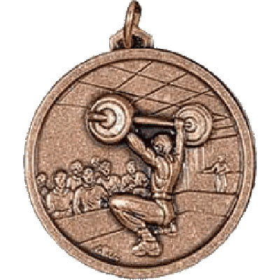 Bronze Jerk Weight Lifting Medals 56mm