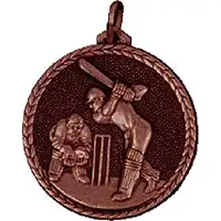 Bronze Cricket Batsman Medal 56mm