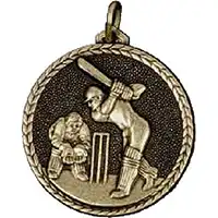 Gold Cricket Batsman Medal 56mm