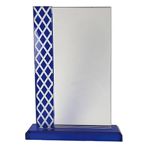 205mm Blue Edge Glass Plaque 205mm Blue Edge Glass Plaque