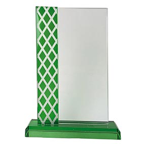 185mm Green Edge Glass Plaque 185mm Green Edge Glass Plaque