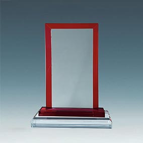 18cm Red Edge Glass Plaque 18cm Red Edge Glass Plaque