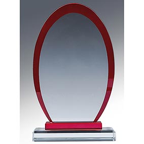 18cm Red Edge Glass Plaque 18cm Red Edge Glass Plaque