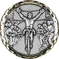 Silver Cycling Race Medal 60mm