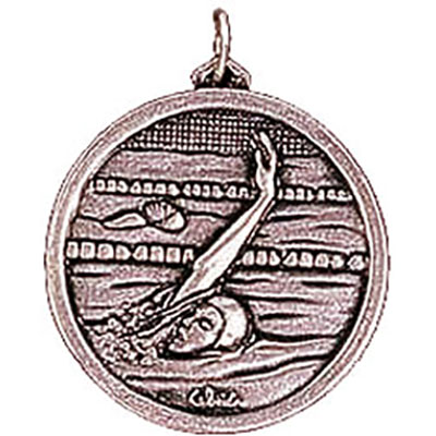 Bronze Backstroke Swimming Medals 38mm
