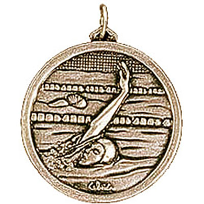 Gold Backstroke Swimming Medals 38mm