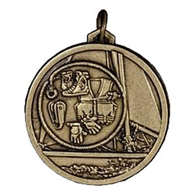 Gold Sailing Tackle Medals 56mm