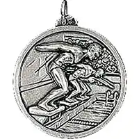 Silver Mens Swimming Medals 38mm