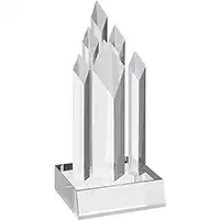 8in Clear Rising Diamond Optical Crystal Award