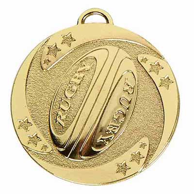 Gold Target Rugby Medal 50mm