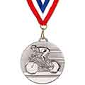 Bright Silver Road Cycling Medal 50mm