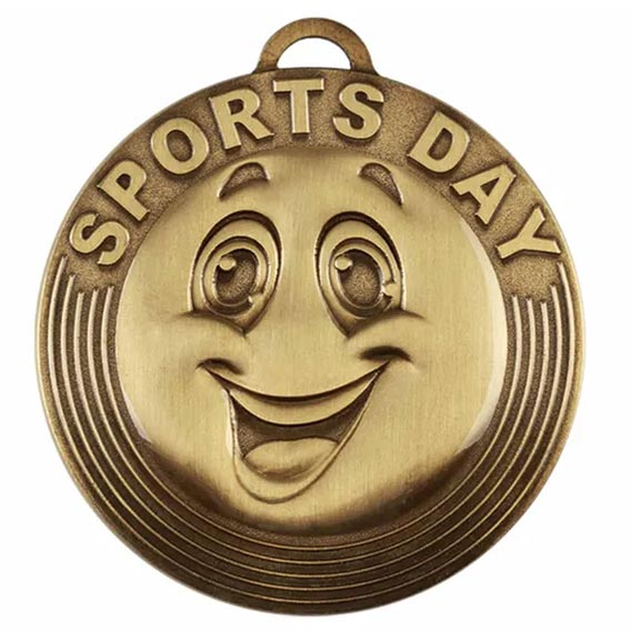 Bronze Smiley Sports Day Medal 50mm