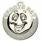 Silver Smiley Sports Day Medal 50mm