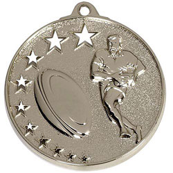 Silver SF Rugby Medal 50mm
