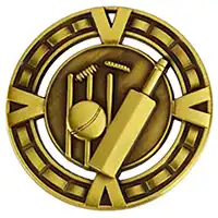 Gold Varsity Cricket Medal 65mm