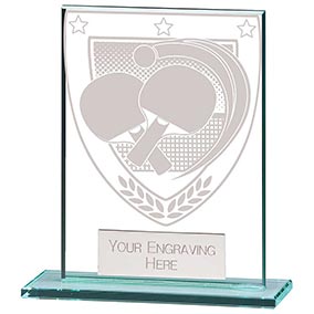 110mm Millennium Glass Table Tennis Award