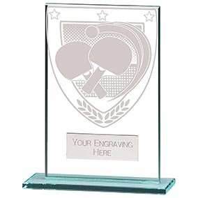 125mm Millennium Glass Table Tennis Award