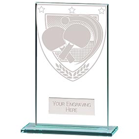 140mm Millennium Glass Table Tennis Award