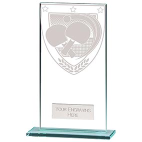 160mm Millennium Glass Table Tennis Award