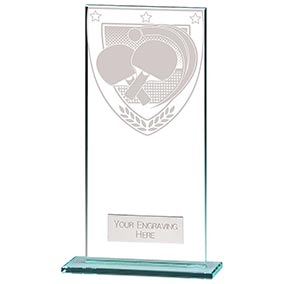 180mm Millennium Glass Table Tennis Award