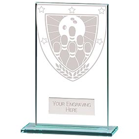 140mm Millenium Glass Ten Pin Award