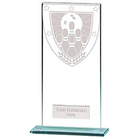 180mm Millenium Glass Ten Pin Award