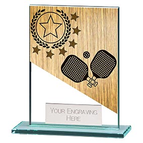 Mustang Hero Black Glass Pickleball Award 110mm