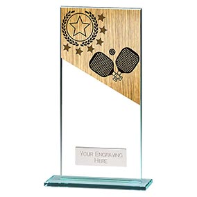 Mustang Hero Black Glass Pickleball Award 180mm