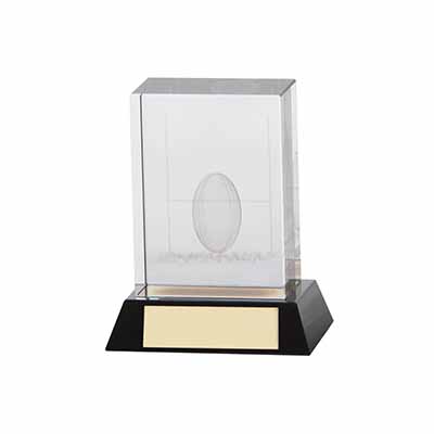 Conquest 3D Rugby Crystal Award 90mm