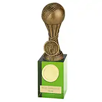 Green Glass Orb Cricket Award 15cm