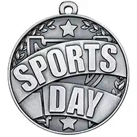 Silver Ribbon Sports Day Medal 50mm