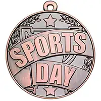 Bronze Ribbon Sports Day Medal 50mm