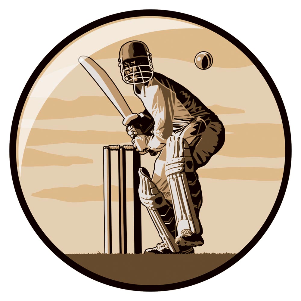 Cricket Batsman Centre 25mm