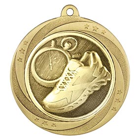 Gold Superstar Running Medal 60mm