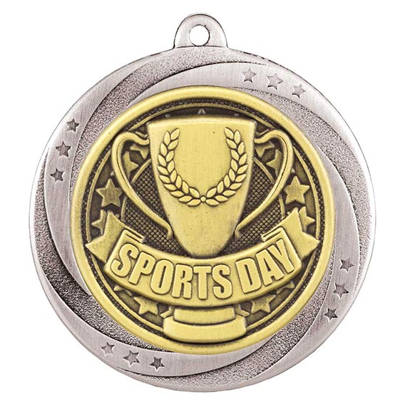 Silver Superstar Sports Day Medal 60mm