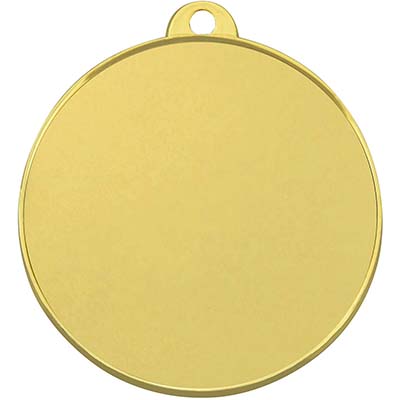 3in Gold Finish Plain Medal - With Loop