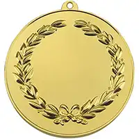 2in Gold Finish Wreath Medal - With Loop