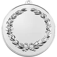 2in Silver Finish Wreath Medal - With Loop