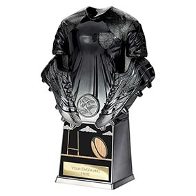 Black Invincible Rugby Trophy 220mm