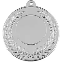 50mm Silver Finish Laurel Wreath Medal