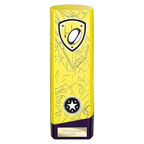 Yellow Prime Rugby Trophy 220mm