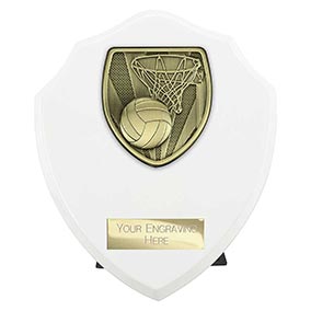 White Cobra Netball Shield 150mm