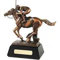 10in x 10in Horse & Racing Jockey Figurine Award