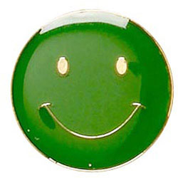 Green Button Smile Badge 20mm