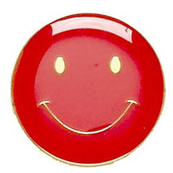 Red Button Smile Badge 20mm