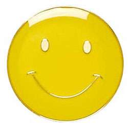 Yellow Button Smile Badge 20mm