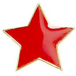 Red Flat Star Badge 20mm