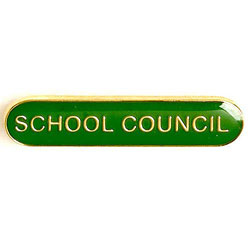 Green School Council Bar Badge 40mm