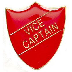Red Vice Captain Shield Badge